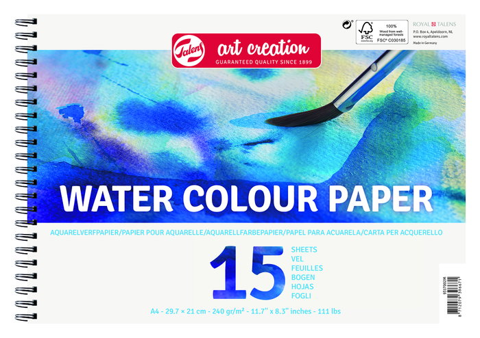 Talens Art Creation Papier Aquarelle A4 240 g 15 Feuilles Talens Art Creation Papier Aquarelle A4 240 g 15 Feuilles