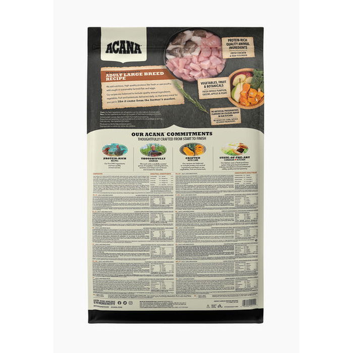 Nourriture Acana Adult Large Breed Recipe Adulte Poulet Poisson 17 kg Nourriture Acana Adult Large Breed Recipe Adulte Poulet Poisson 17 kg