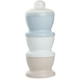 Thermobaby - Boîte de transport de lait et céréales à compartiments empilables et stérilisation à froid - Modèle Fleur bleue