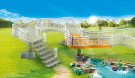 Playmobil Extension Plateforme Famille au Zoo - Jeu de Construction pour Enfants dès 4 Ans