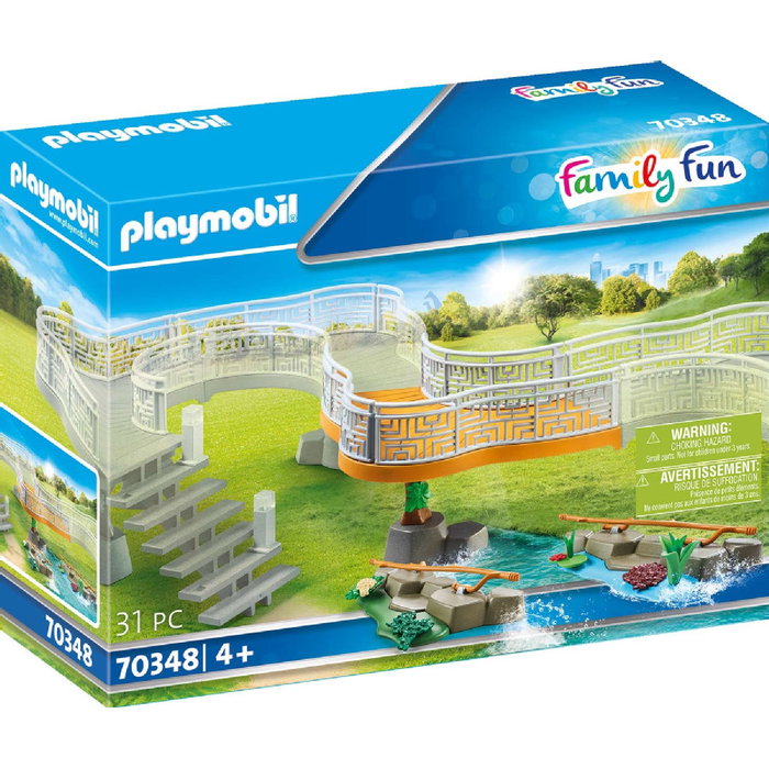 Playmobil Extension Plateforme Famille au Zoo - Jeu de Construction pour Enfants dès 4 Ans