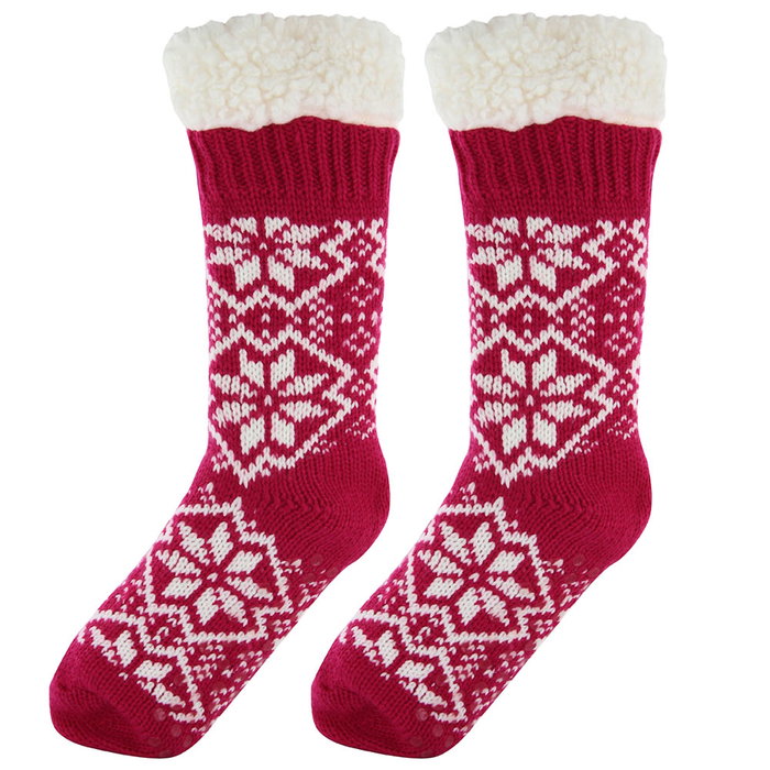 Sensly Chaussettes Rouges avec Intérieur Sherpa Taille 36-41 Sensly Chaussettes Rouges avec Intérieur Sherpa Taille 36-41