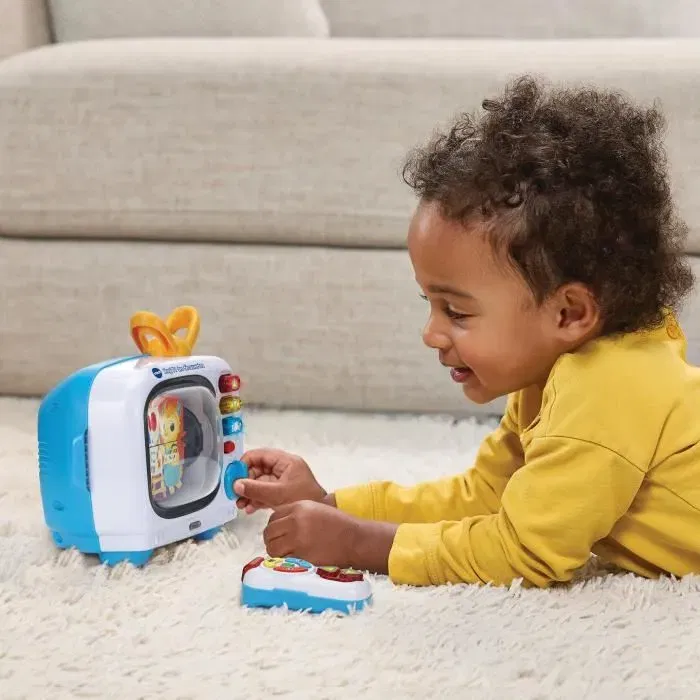 Vtech Baby Magi'TV des Découvertes, Télécommande Interactive avec 10 Chaînes Bilingues pour Bébé 12-36 mois, Multicolore