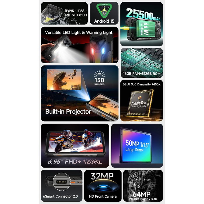 Smartphone Ulefone ARMOR 34 PRO 16 GB RAM 512 GB