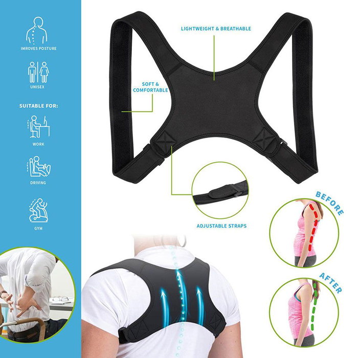 Vivamore Support postural pour dos Noir 27,4 x 21,4 x 2,4 cm