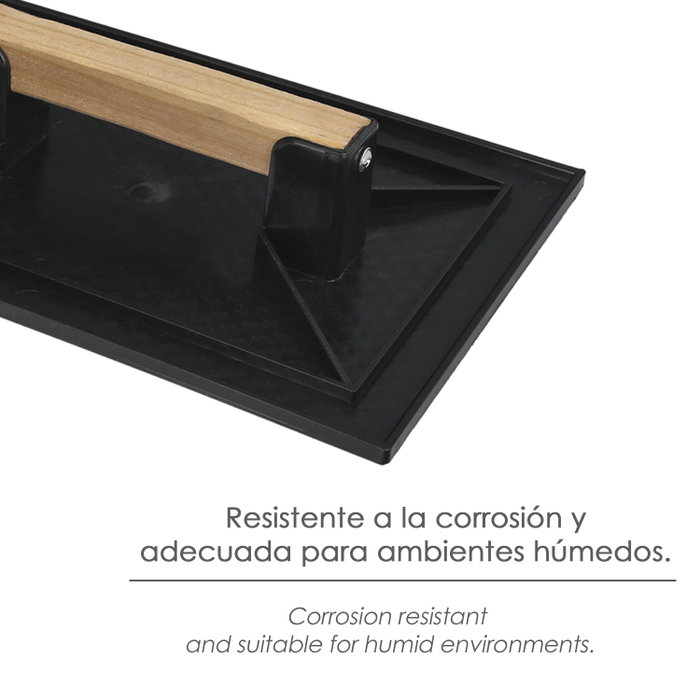 WOLFPACK LINEA PROFESIONAL Talocha Plastico 27x18 cm avec Manche en Bois Noir WOLFPACK LINEA PROFESIONAL Talocha Plastico 27x18 cm avec Manche en Bois Noir