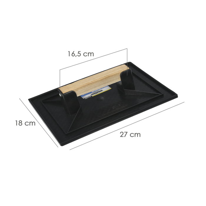 WOLFPACK LINEA PROFESIONAL Talocha Plastico 27x18 cm avec Manche en Bois Noir WOLFPACK LINEA PROFESIONAL Talocha Plastico 27x18 cm avec Manche en Bois Noir