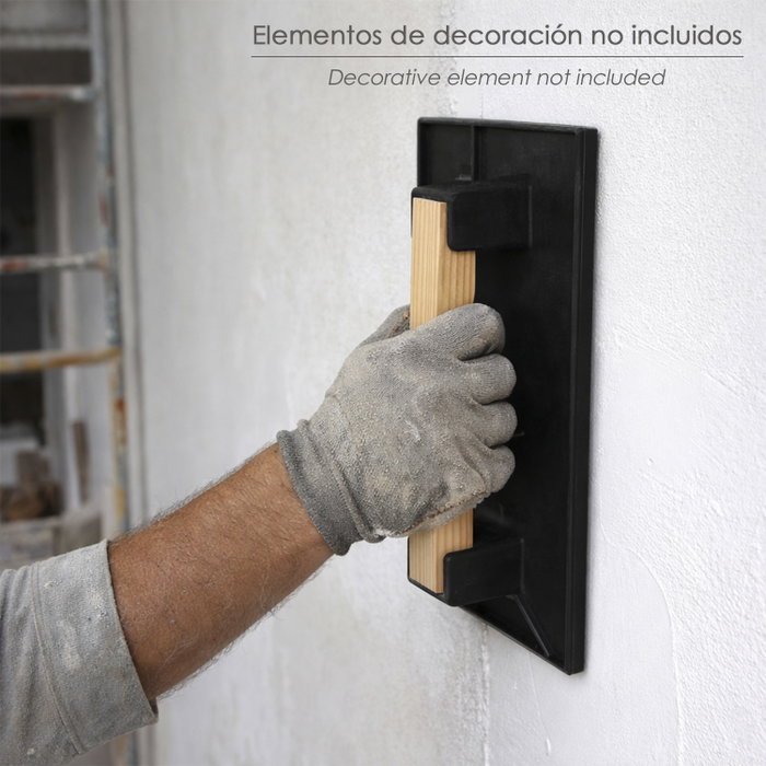 WOLFPACK LINEA PROFESIONAL Talocha Plastico 27x18 cm avec Manche en Bois Noir WOLFPACK LINEA PROFESIONAL Talocha Plastico 27x18 cm avec Manche en Bois Noir