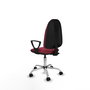 PIQUERAS Y CRESPO Chaise de bureau Algarra, tissu grenat, base chromée