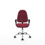 PIQUERAS Y CRESPO Chaise de bureau Algarra, tissu grenat, base chromée