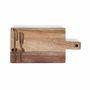 Livoo Plateau à fromages MEC138 en bois d'acacia avec couteaux aimantés, 38 x 20 cm