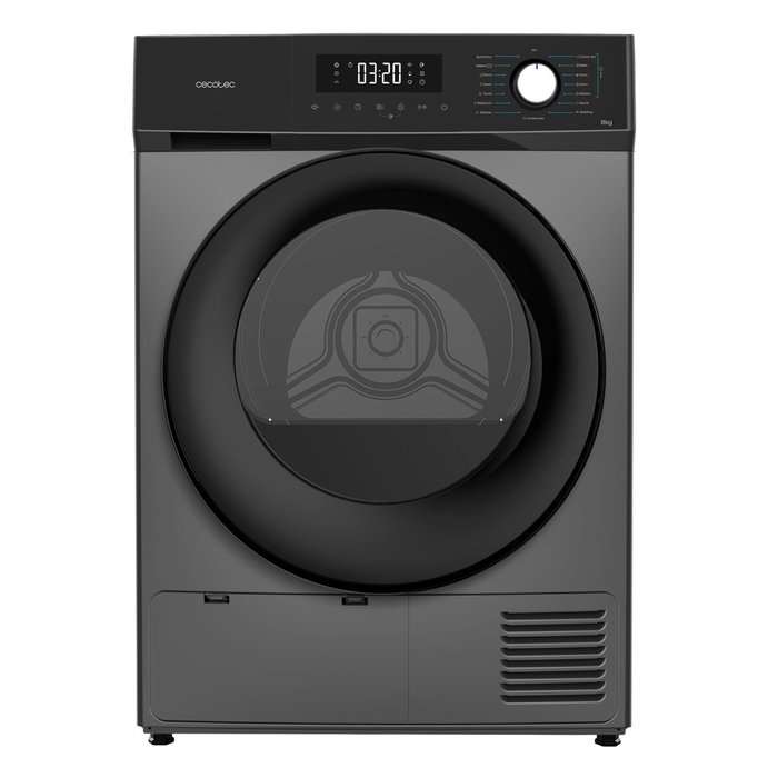 Sèche-linge Cecotec 8 kg acier Bolero Dresscode Dry 8330 Steel pompe à chaleur E