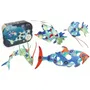 Clixo - Gipsy Toys - Ensemble de construction magnétique phosphorescent Créatures Océaniques - 24 pièces - 9 formes - Jouet créatif pour enfants