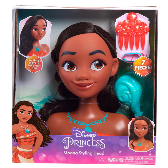 Just Play Busto de Moana Disney Princess 87048, Bust Coiffure Princesse Vaiana avec Accessoires pour Cheveux, Jeu Créatif Enfant 3 Ans et Plus Just Play Busto de Moana Disney Princess 87048, Bust Coiffure Princesse Vaiana avec Accessoires pour Cheveux, Jeu Créatif Enfant 3 Ans et Plus