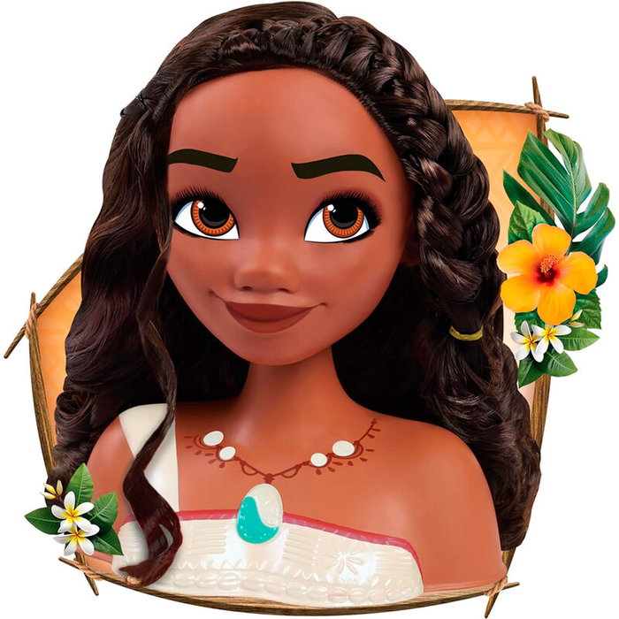 JUST PLAY Buste de coiffure Moana Disney Princess avec 7 accessoires JUST PLAY Buste de coiffure Moana Disney Princess avec 7 accessoires