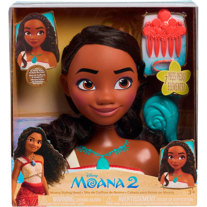 JUST PLAY Buste de coiffure Moana Disney Princess avec 7 accessoires JUST PLAY Buste de coiffure Moana Disney Princess avec 7 accessoires