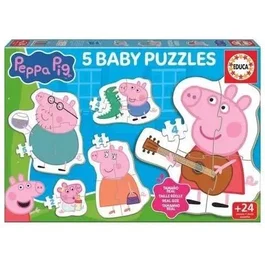 Educa EDUCA Baby Puzzles Peppa Pig 4 Pieces, Puzzle éducatif pour tout-petits avec 4 grandes pièces pour développer la motricité fine