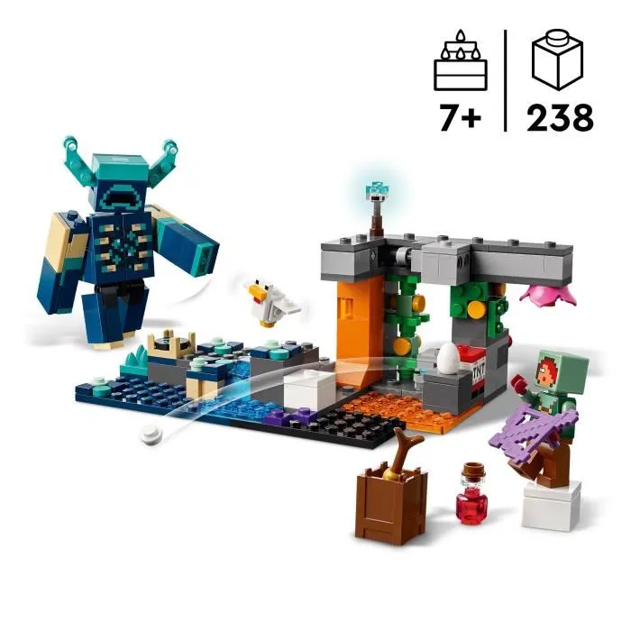 LEGO Minecraft 21274 La Rencontre Avec Le Warden - Jeu de Construction Collector, Set de 238 Pièces Avec Figurines, Jouet Pour Enfant à Partir de 7 Ans