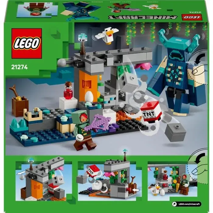 LEGO Minecraft 21274 La Rencontre Avec Le Warden - Jeu de Construction Collector, Set de 238 Pièces Avec Figurines, Jouet Pour Enfant à Partir de 7 Ans