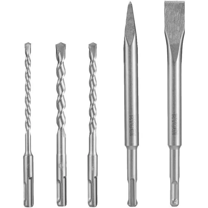 Ryobi RAKSP05 - Kit 3 forets SDS+ et 2 burins SDS+ pour perçage et burinage Ryobi RAKSP05 - Kit 3 forets SDS+ et 2 burins SDS+ pour perçage et burinage