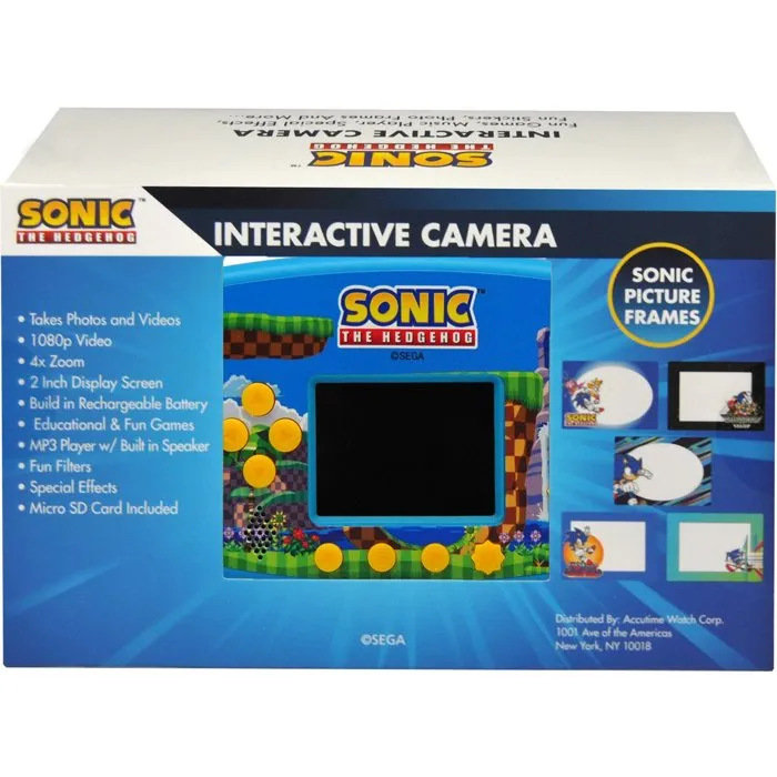 Kids Licensing - Camera interactive Sonic - Pour enfants dès 3 ans - Appareil photo et caméra avec fonctions de modification de photos