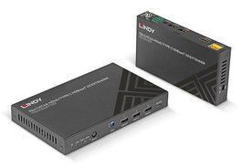 Lindy - Extendeur HDMI 4K60 & USB-C HDBaseT 3.0 KVM, jusqu'à 70m sur câble Cat.6A, avec audio, RS-232 et PoC