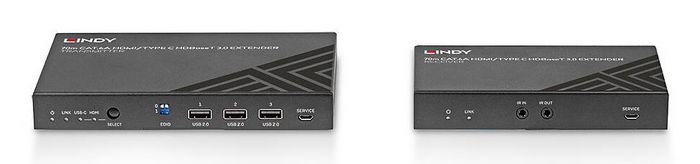 Lindy - Extendeur HDMI 4K60 & USB-C HDBaseT 3.0 KVM, jusqu'à 70m sur câble Cat.6A, avec audio, RS-232 et PoC