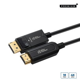 MicroConnect Câble Premium fibre optique DisplayPort 1.4 vers HDMI 2.0, 15m