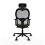 Piqueras y Crespo Chaise de Bureau avec Appui-tête 2D036N2 Vert