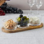 Home Deco Factory Ensemble de 3 Bols en Verre avec Plateau en Acacia