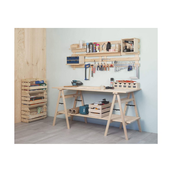 Caisse de Rangement Empilable Astigarraga Naturel Bois Pin