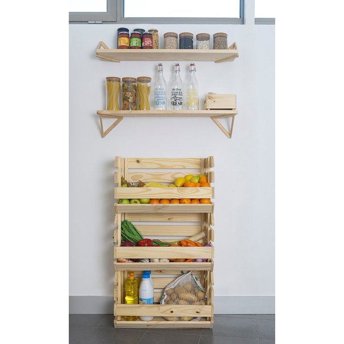 Astigarraga Boîte empilable Evolution pin massif non verni certifié PEFC 60 x 28.5 x 35.3 cm