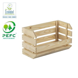 Astigarraga Boîte empilable Evolution pin massif non verni certifié PEFC 60 x 28.5 x 35.3 cm