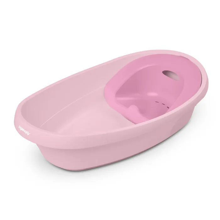 Ingenuity Baignoire bébé 4 en 1 évolutive Room to Soak, rose, extra-large, avec transat, support, jeux d'eau, 0-24 mois Ingenuity Baignoire bébé 4 en 1 évolutive Room to Soak, rose, extra-large, avec transat, support, jeux d'eau, 0-24 mois