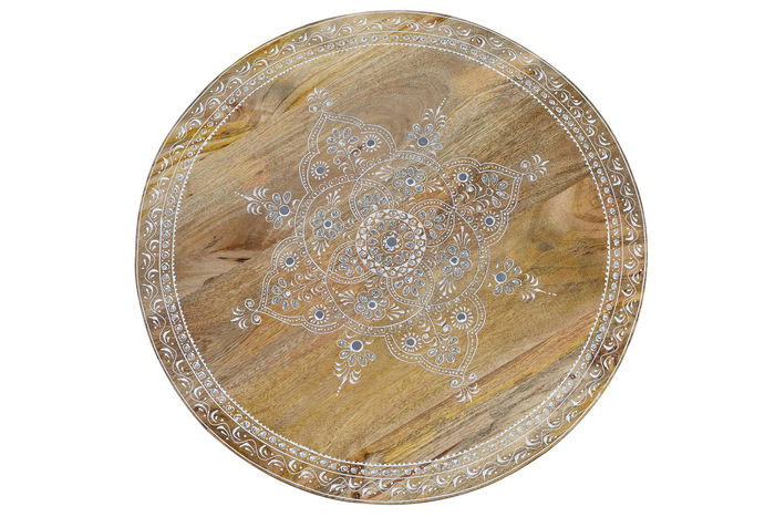 GINER Y COLOMER Table basse en bois de manguier avec pieds en métal, couleur naturel et noir - Set de 2 tables (grande: Ø80 x 48 cm, petite: Ø60 x 40 cm) GINER Y COLOMER Table basse en bois de manguier avec pieds en métal, couleur naturel et noir - Set de 2 tables (grande: Ø80 x 48 cm, petite: Ø60 x 40 cm)