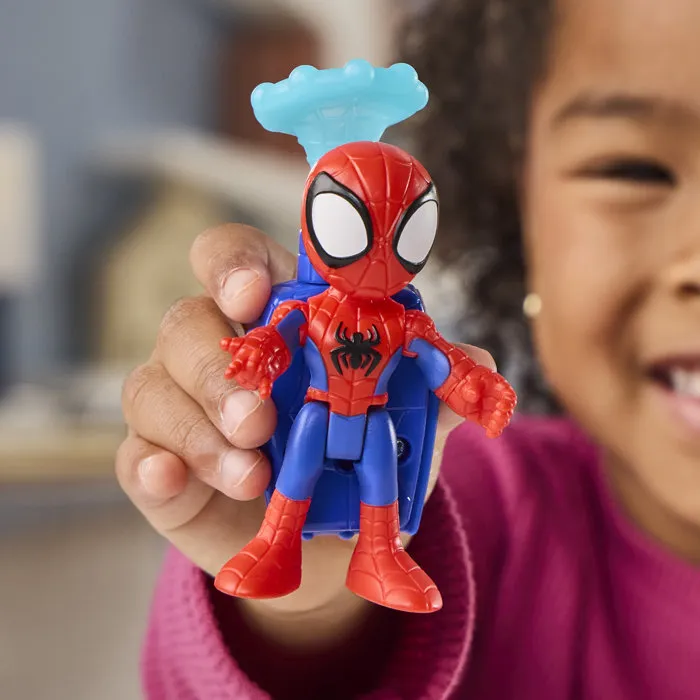 Hasbro Hélico de l'équipe Spidey, figurine Marvel Spidey et ses Amis Extraordinaires 7,5 cm avec véhicule et projectile - Jouet enfant 3 ans et plus