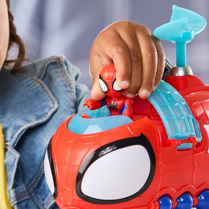 Hasbro Marvel Spidey Helicopter G1969 - Jouet Hélicoptère avec Figurine Spidey de 7,6 cm, Langues Multilingues, pour Enfants 3 Ans et Plus