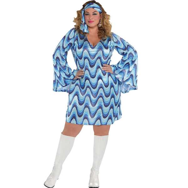 Liragram - Déguisement Adulte Femme Années 70 Disco Taille S - Costume Fête
