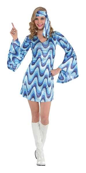 Liragram - Déguisement Adulte Femme Années 70 Disco Taille S - Costume Fête