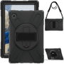 eSTUFF Coque intégrale Galaxy Tab A8 10,5 CHICAGO Noir - Protection écran intégrée, béquille, bandoulière