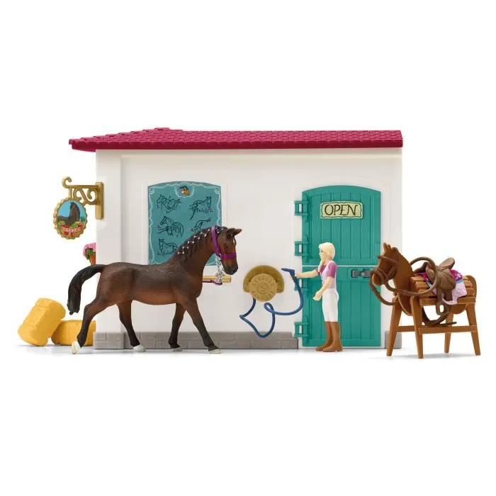 Schleich Horse Club 42568 - Boutique d'équitation coffret avec 67 éléments dont 1 cheval, figurines pour enfants dès 5 ans