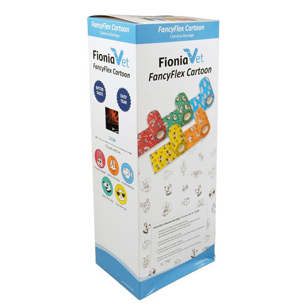 Fioniavet Bande Cohésive FancyFlex Cartoon 10 cm x 4,5 m (Lot de 10)