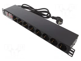 LOGILINK PDU1601 Bloc d'alimentation 16 prises Schuko noir