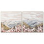 Toile Home ESPRIT Blanc Rose Montagne 80 x 3,5 x 80 cm (2 Unités)