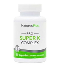 Natures Plus Pro Super K Complex 60 gélules - Complément alimentaire vitamine K1, K2 (MK-4, MK-7)