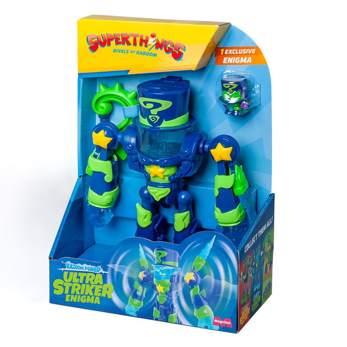 Magic Box Figurine Superthings Kazoom Power Ultra Striker Enigma avec Ultra Enigma Exclusif - 24.5x17x8.5 cm - À partir de 4 ans