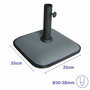 Marbueno Base Parasol Carré Béton 35X35X5,2 cm 11KG Gris Jardin, Piscine 10454