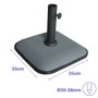 Marbueno Base pour Parasol Carrée en Béton 35x35x5,2 cm 11 kg Gris Jardin Piscine Terrasse 10454