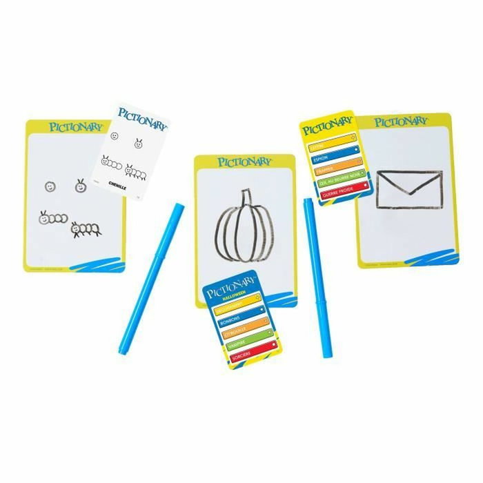 Mattel Games Pictionary - Jeu de société familial avec cartes et ardoise Mattel Games Pictionary - Jeu de société familial avec cartes et ardoise