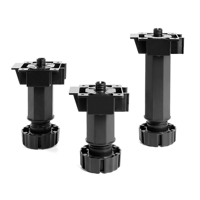 JUYPAL Pied de Meuble de Cuisine Réglable Modèle Octo Extension 80-110 mm Noir (Set de 4)